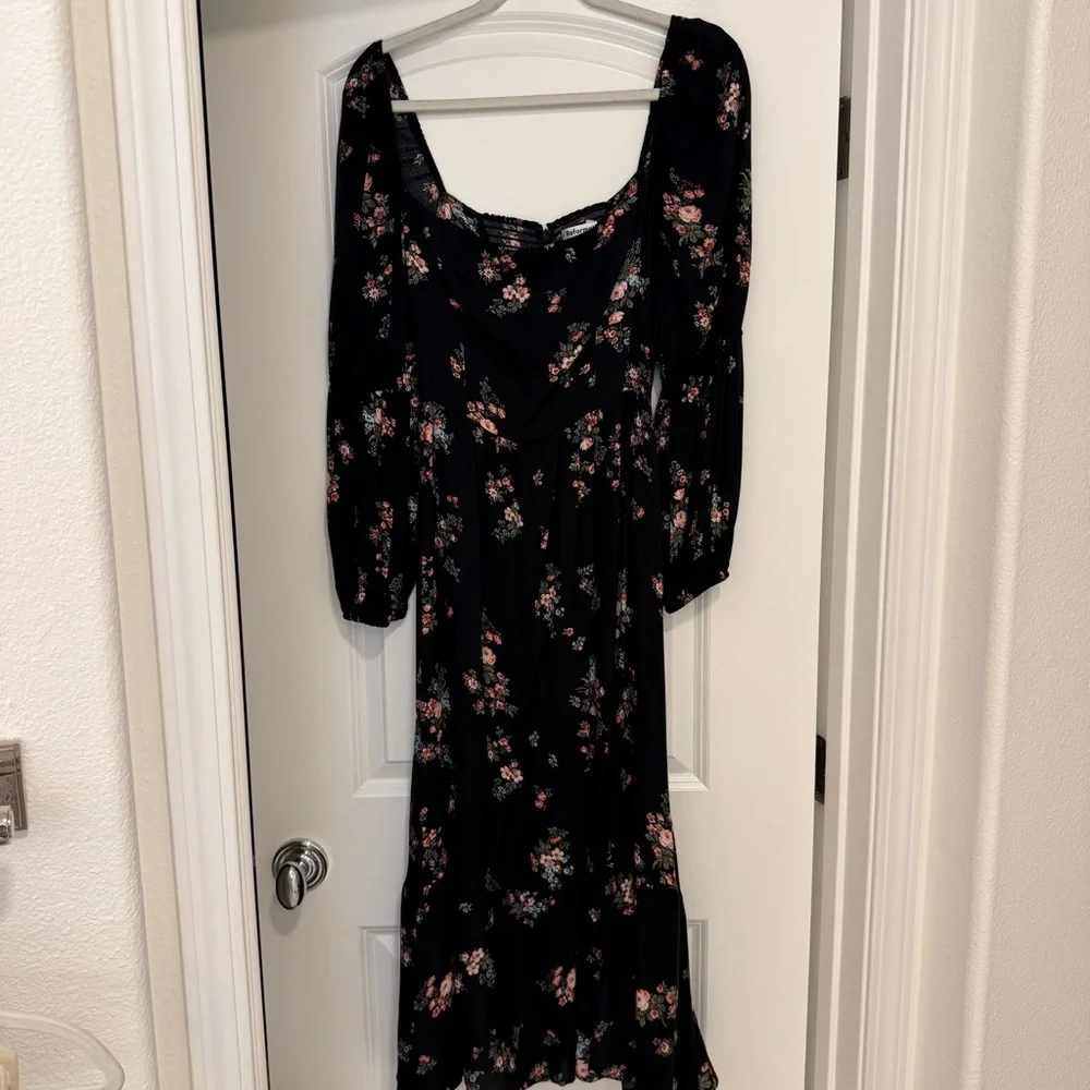Reformation Mica Floral Square-Neck Midi Dress - Picture 9 of 9